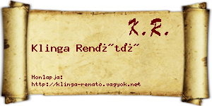 Klinga Renátó névjegykártya